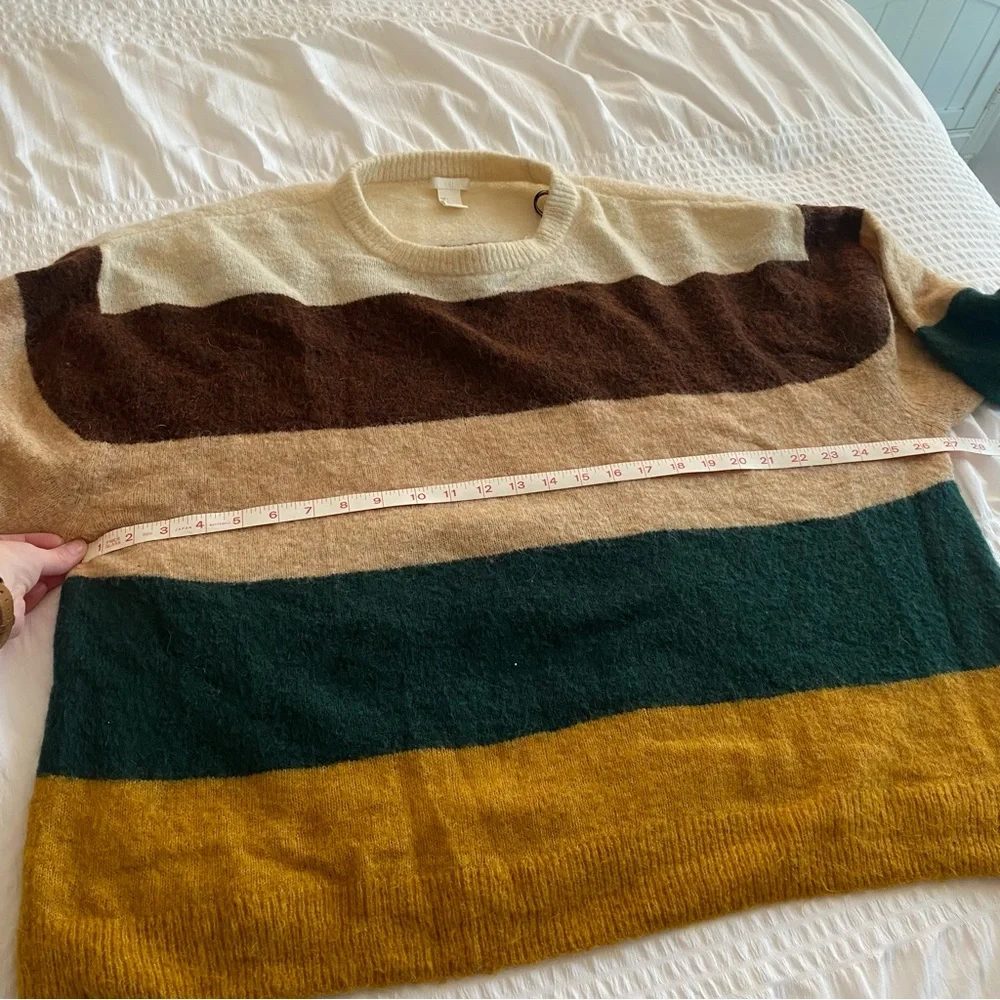 H&M oversized color block knit Crewneck sweater size large - Picture 6 of 10